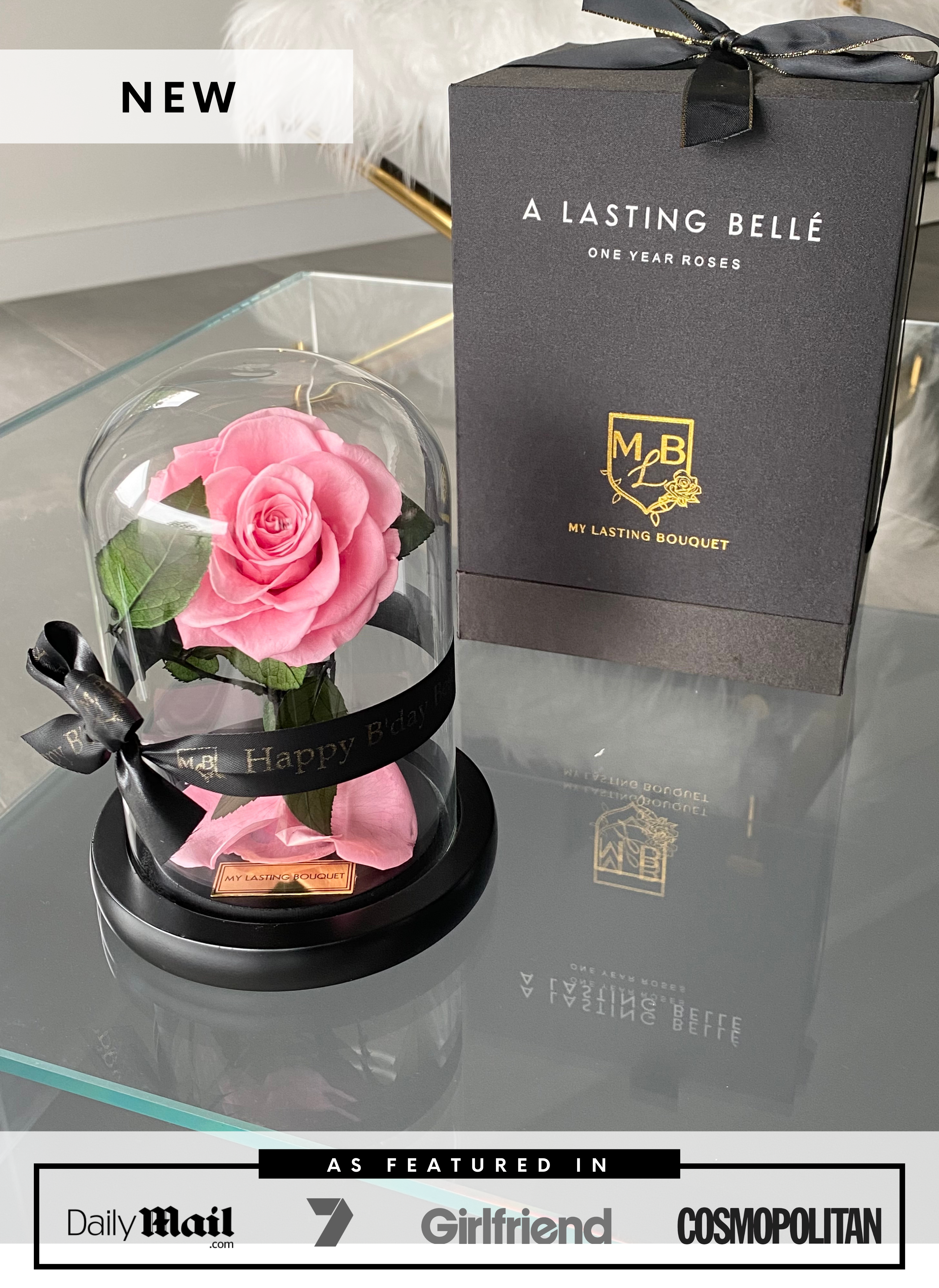 PINK Mini Rose Dome - My Lasting Bouquet